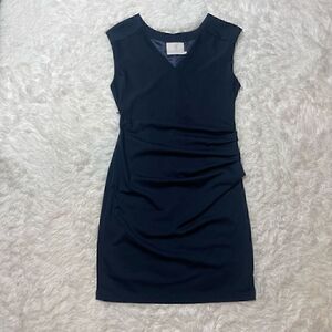 KAFFE Dress Sheath Navy Blue Size L Vneck Sleeveless Stretchy